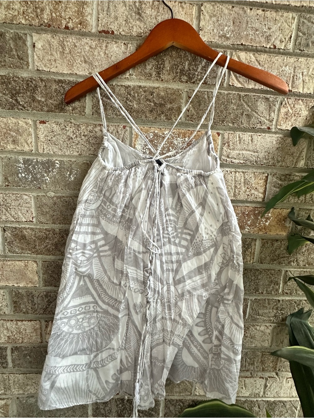 Billabong Light Gray Printed Strappy Slip Summer Dress Beach Cover up - Picture 2 of 7